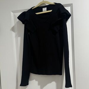 Zara Elegant Black Long Sleeve Top